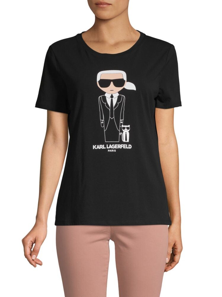 

Футболка с графическим рисунком Iconic Doll Karl Lagerfeld Paris, черный