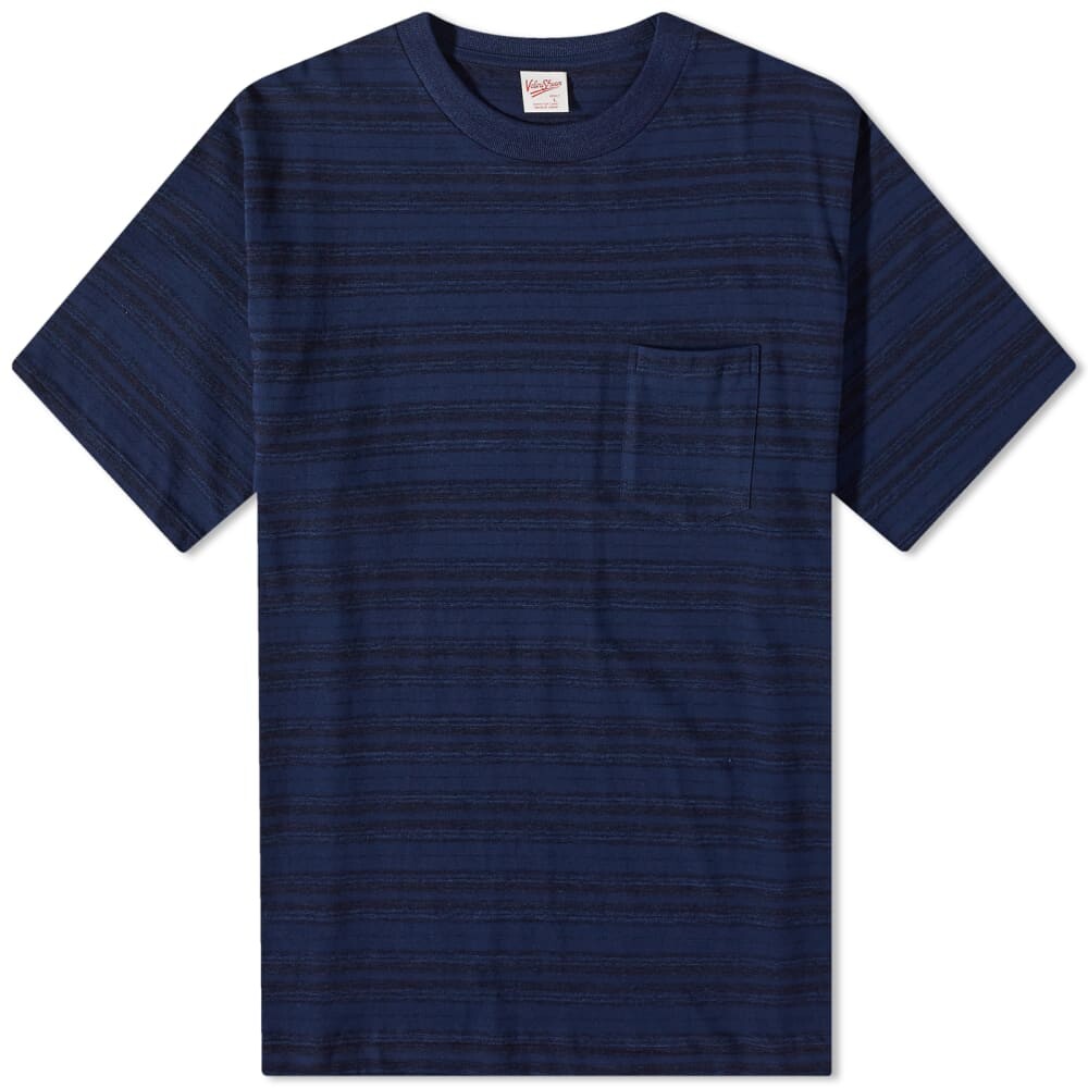 

Футболка Velva Sheen Made in Japan в полоску цвета индиго