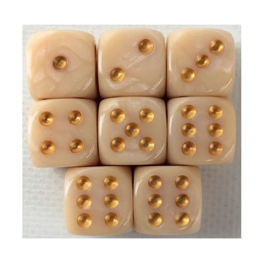 

d6 18 мм Мраморный латте с золотом (8), Game Dice - Marble (Role 4 Initiative)