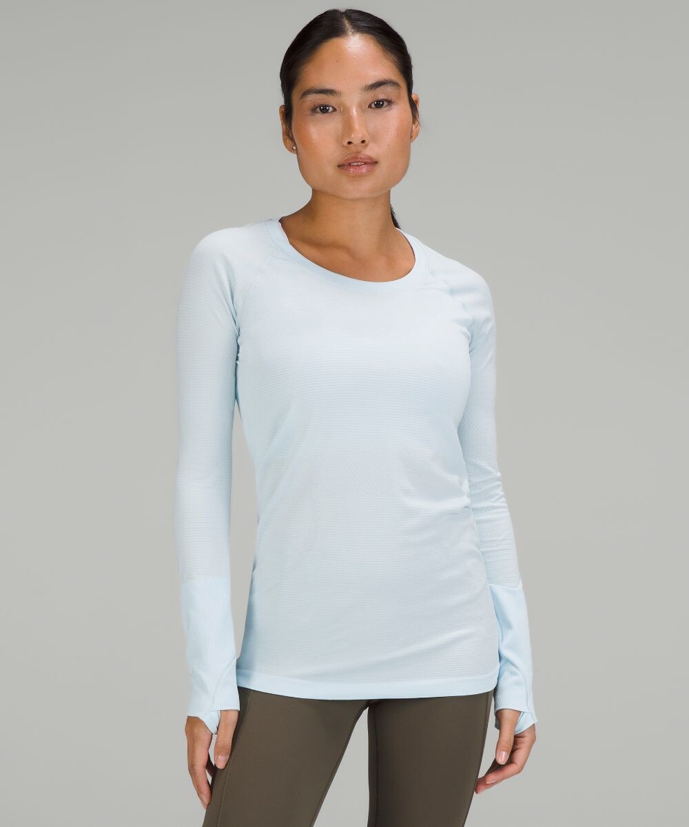 

Рубашка Swiftly Tech с длинными рукавами 2.0 Lululemon, синий