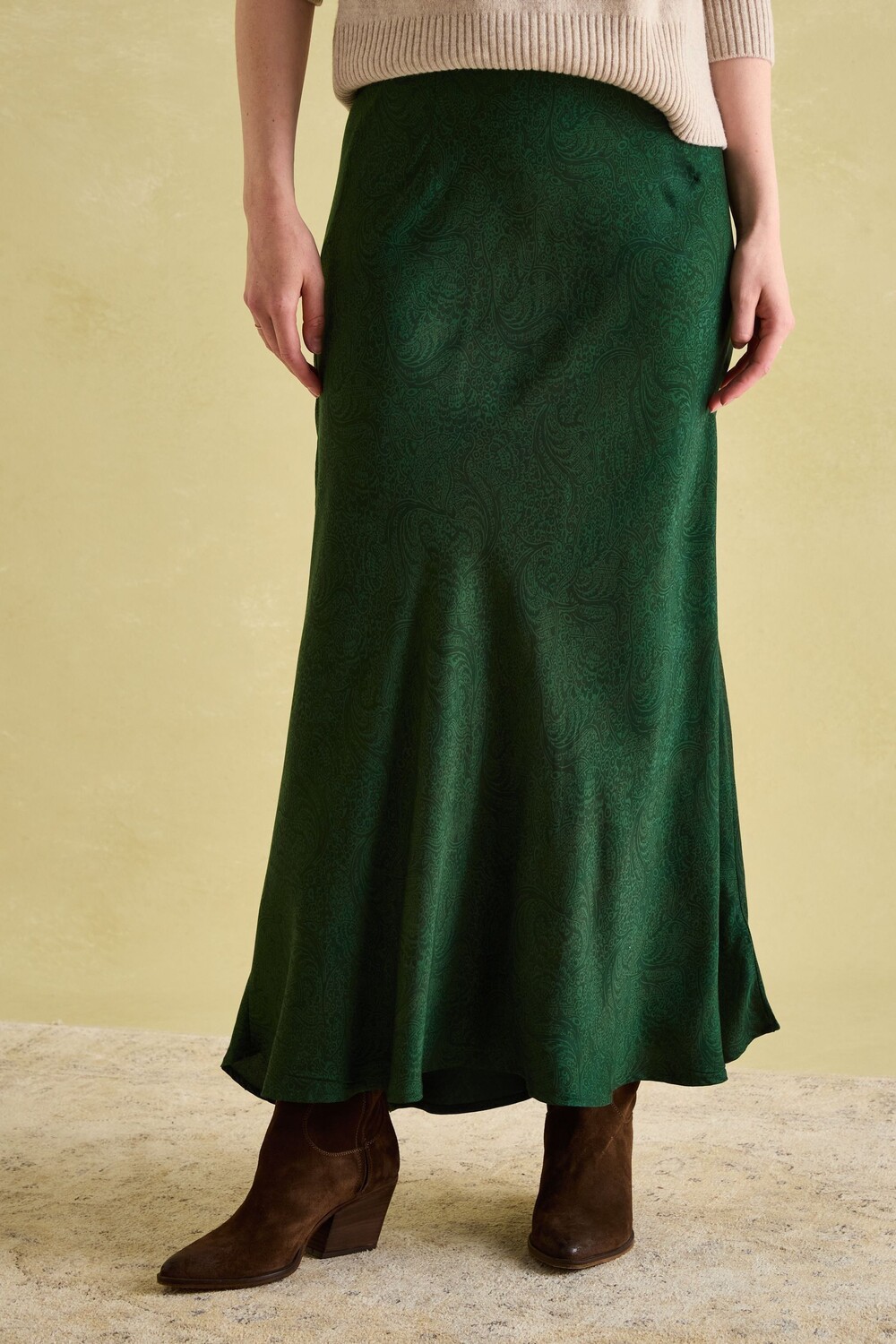 

Юбка Penelope satin midi Joules, зеленый