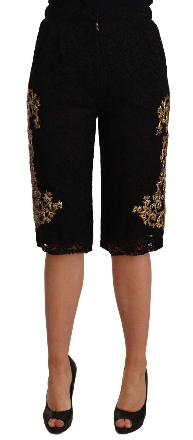 

Dolce & Gabbana Элегантные дизайнерские женские шорты длиной до колена, черный