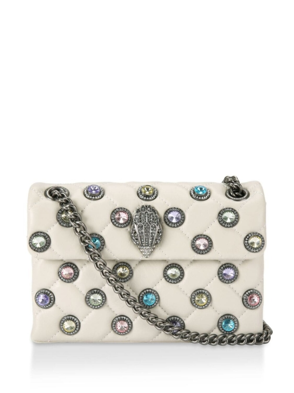 

Кожаная мини-сумка Crystals Kensington Kurt Geiger London, белый