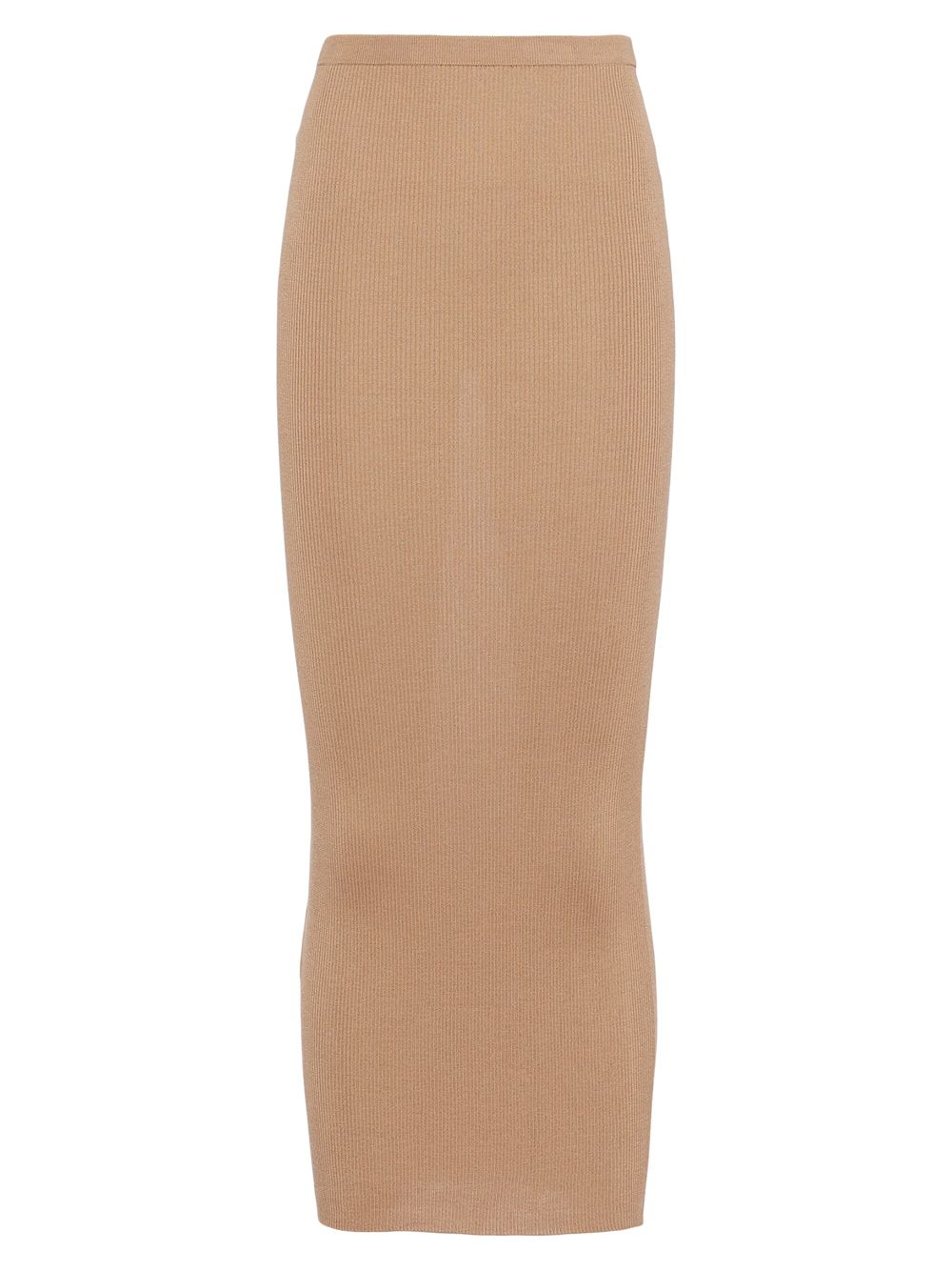 Длинная шелковая вязаная юбка Prada, коричневый цена и фото