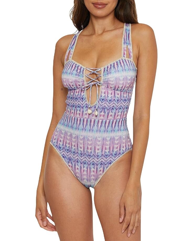 

Купальник BECCA Tulum Kylam Metallic Bandeau One Piece, разноцветный