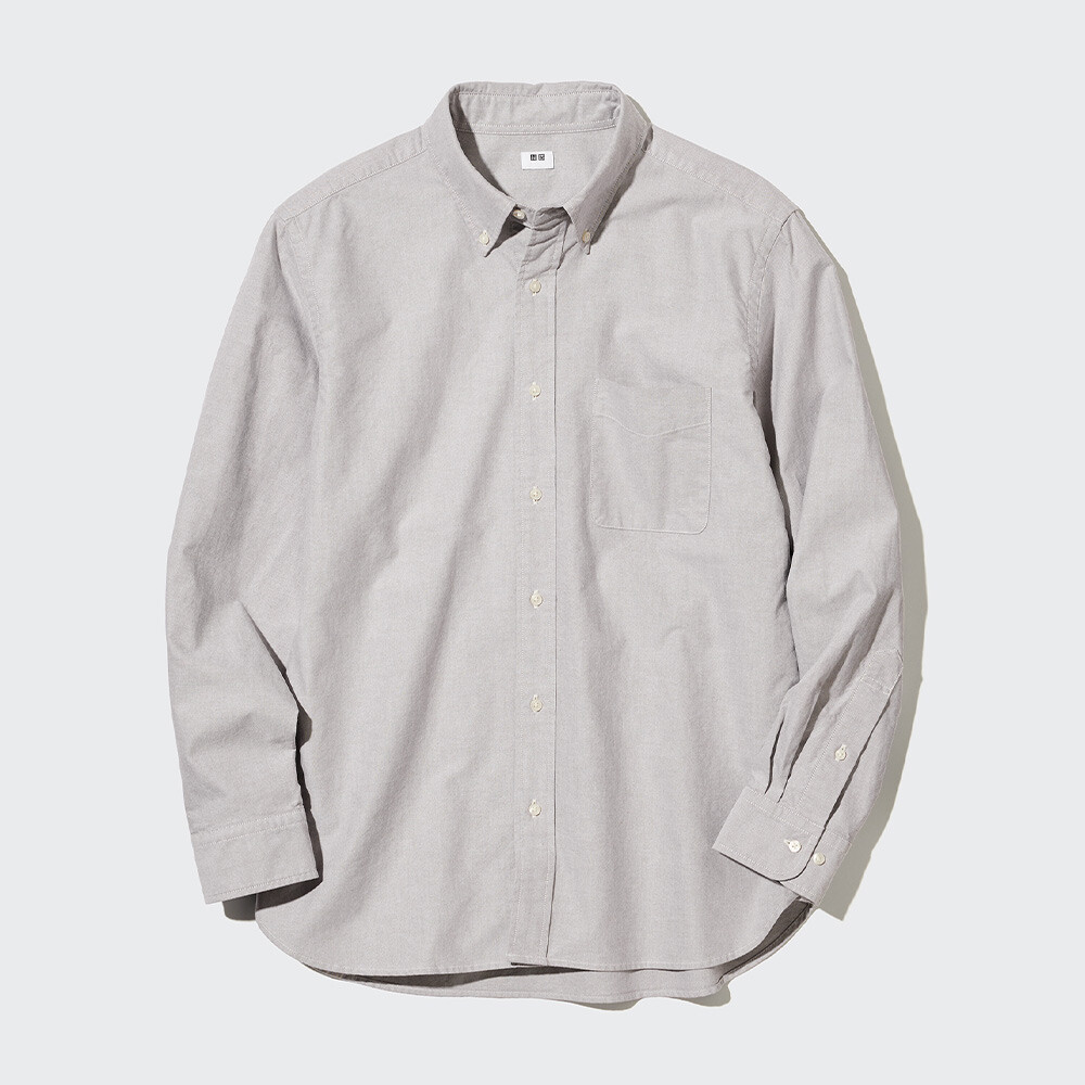 

Мужская/женская рубашка Оксфорд Uniqlo (рубашка-пиджак с длинными рукавами)