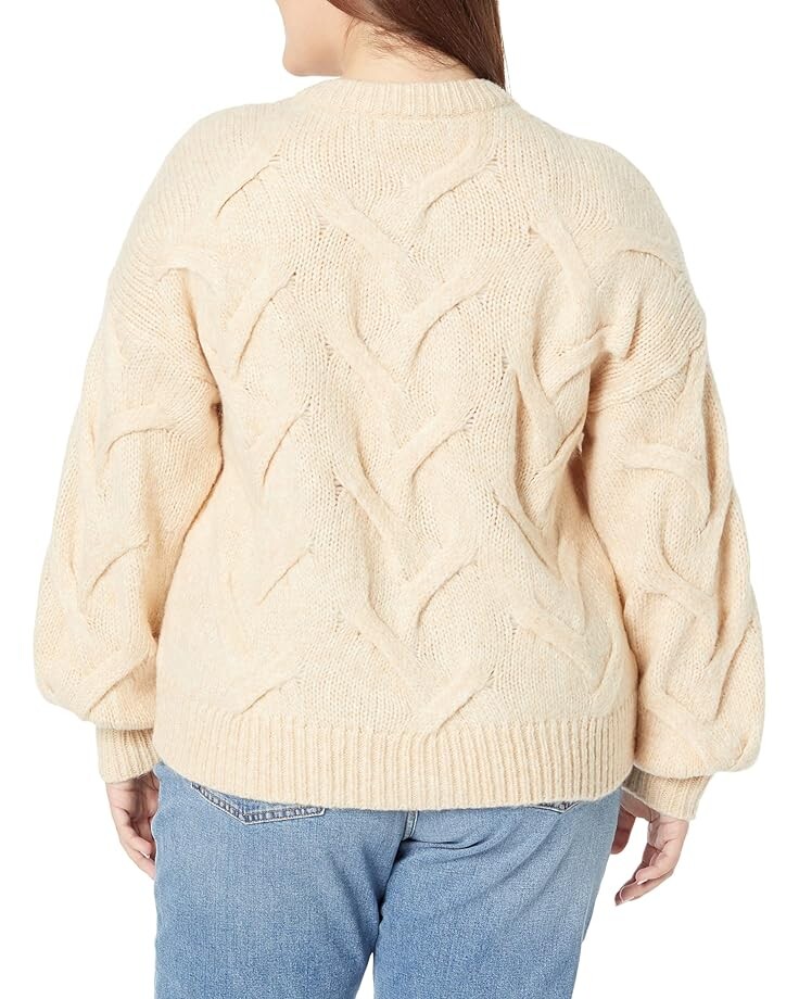 

Свитер Madewell Plus Aviva Cable Cardigan, цвет Heather Powder