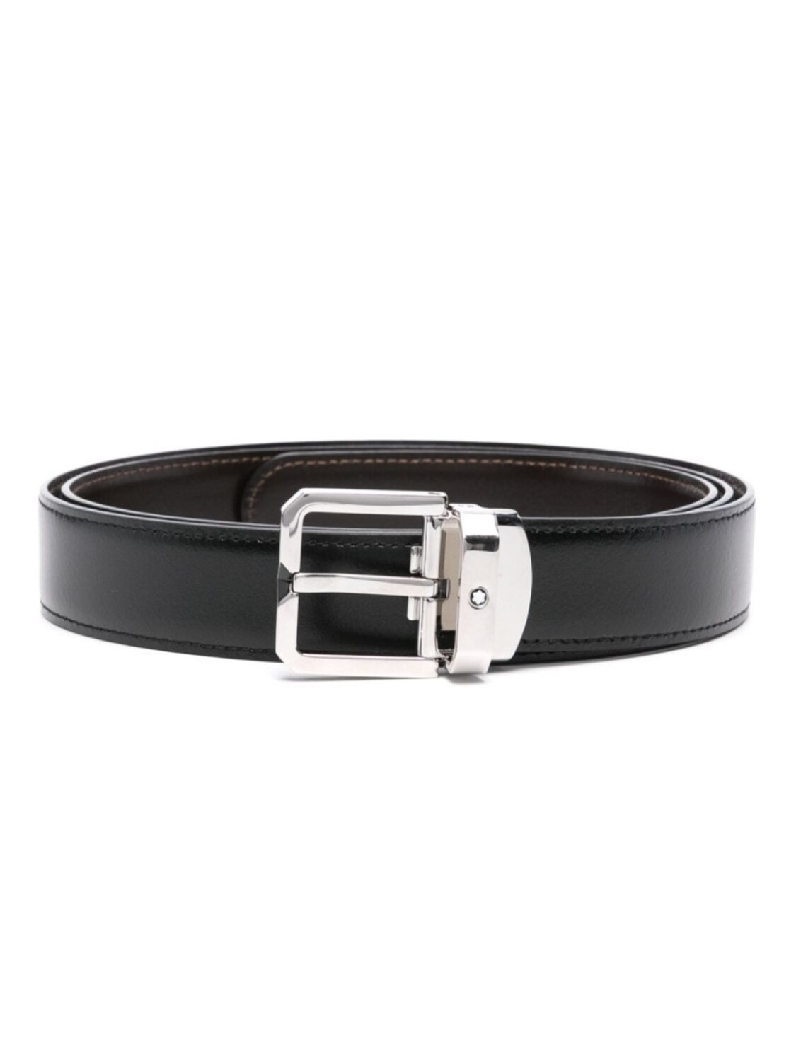 

Montblanc кожаный ремень с гравировкой логотипа, черный