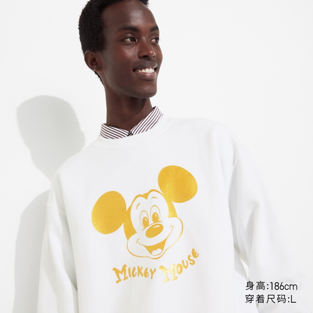 

Предпродажа мужской и женской толстовки Uniqlo UT Mickey Shines с длинными рукавами и открытыми плечами Mickey