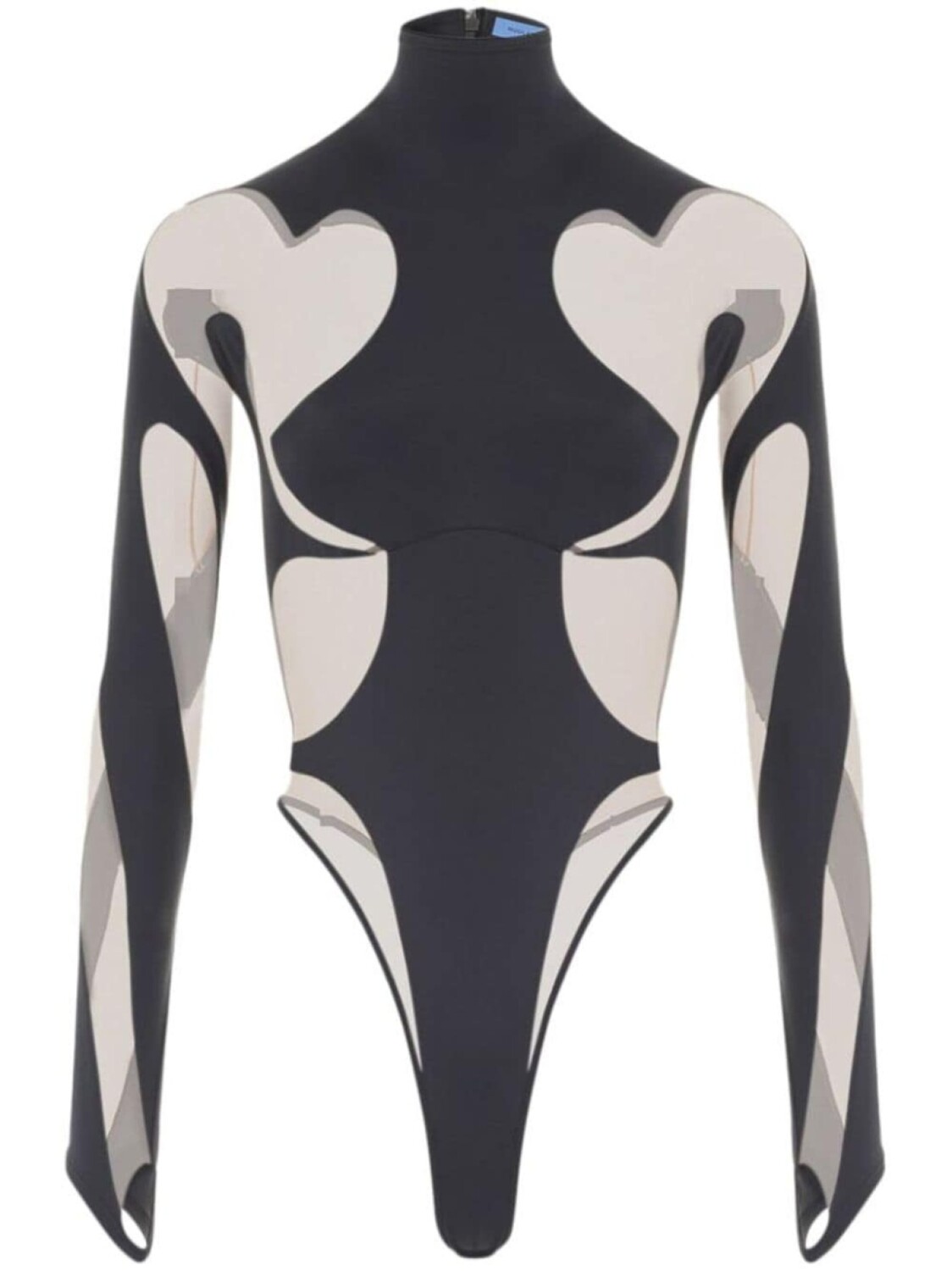 Боди Rodeo с длинными рукавами Mugler, черный