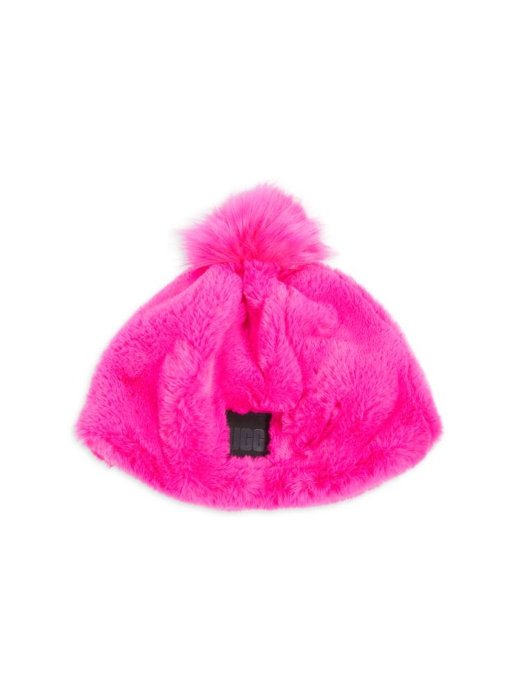 

Шапка из искусственного меха с помпоном Ugg, цвет Neon Pink