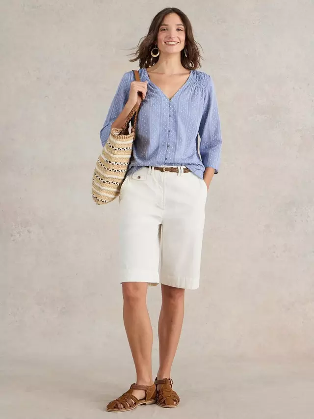 

Топ White Stuff Rae Organic Cotton, цвет chambray blue