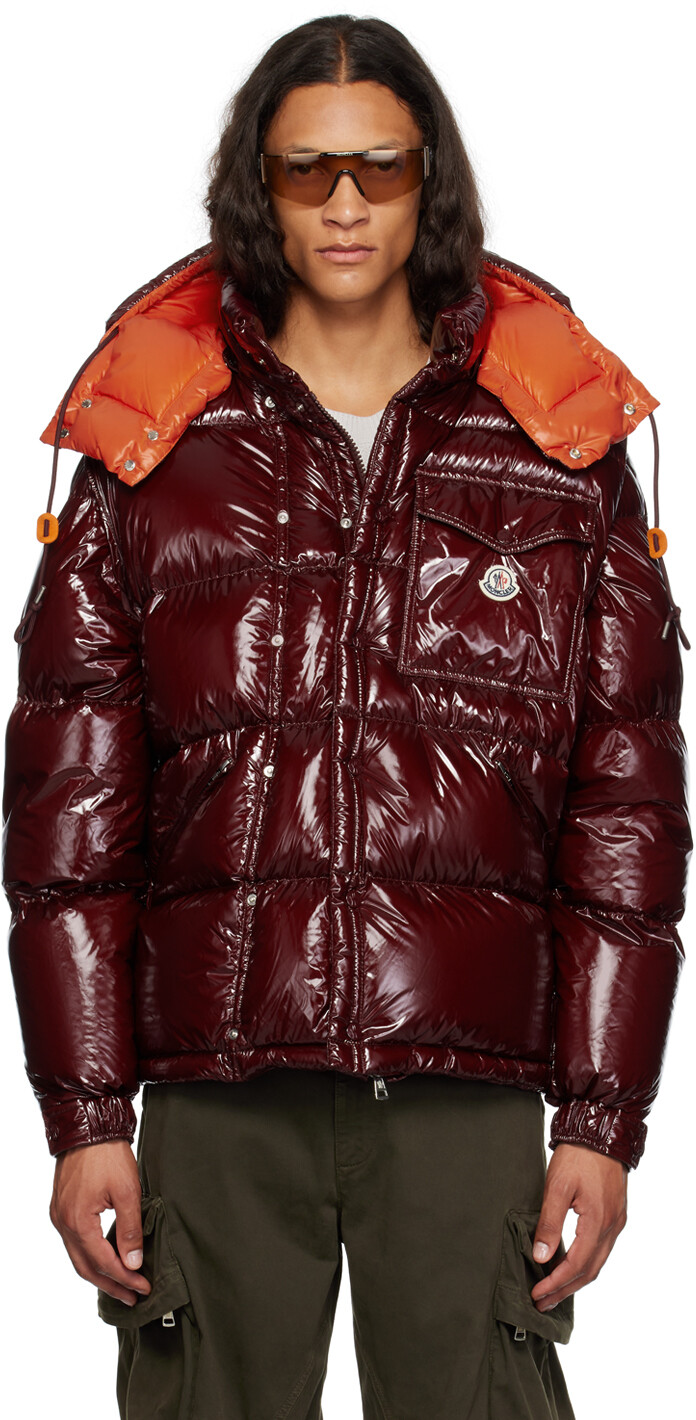 

Moncler Бордовый Каракорум Короткий пуховик, Красный