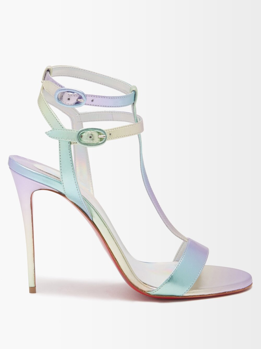 

Кожаные сандалии mara 100 Christian Louboutin, серебряный