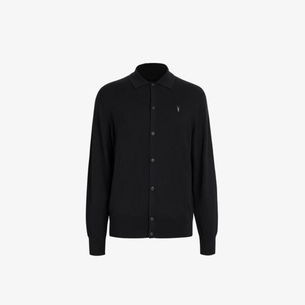 

Кардиган Kilburn Ramskull из шерсти и переработанного полиамида с вышивкой Allsaints, черный