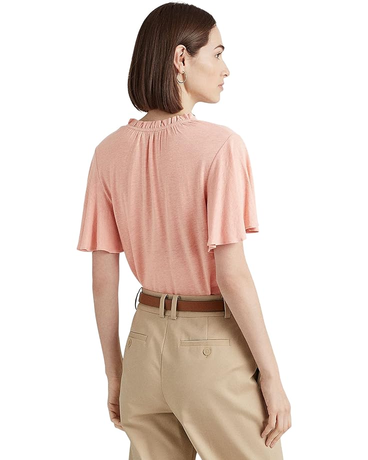 

Топ LAUREN Ralph Lauren Jersey Tie Neck Top, цвет Rose Tan