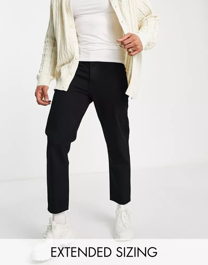 

Черные классические жесткие джинсы ASOS, Черный