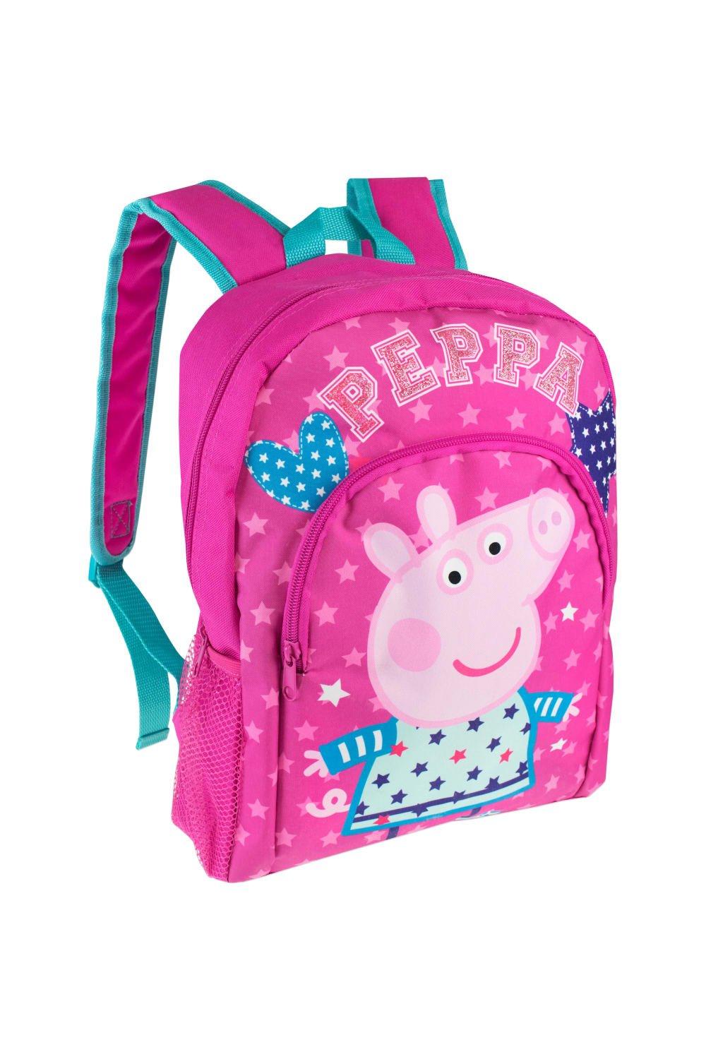 Детский рюкзак Peppa Pig, розовый сумка белая собака с сердечками на фоне неба ярко синий