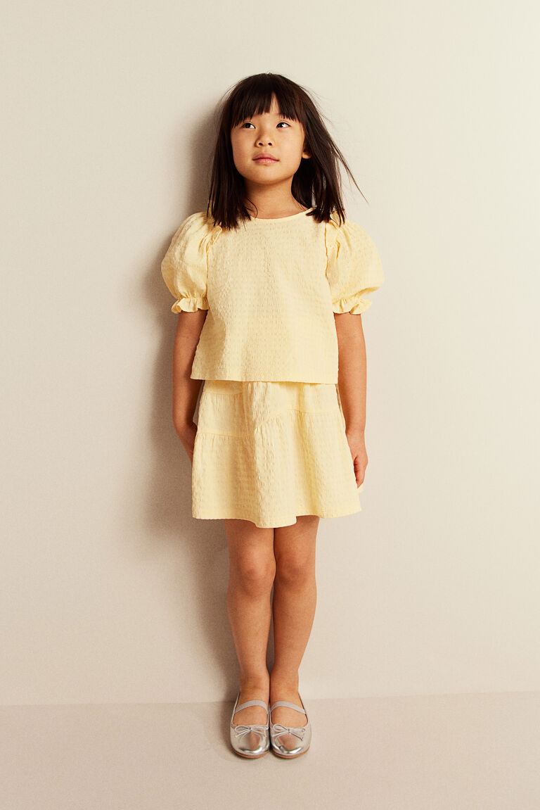 Комплект из 2 блузки и юбки H&M, желтый комплект из 2х блузки и леггинсов h