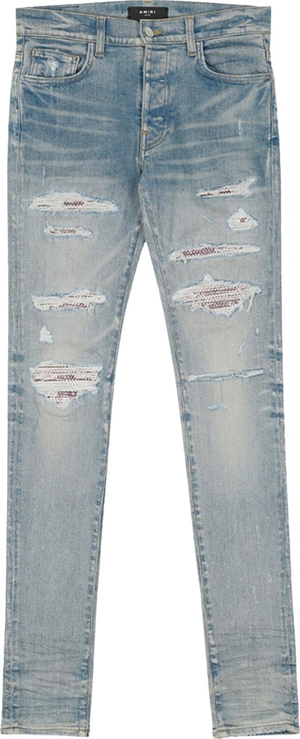 

Джинсы Amiri Bleachout Crystal Thrasher 'Antique Indigo', синий
