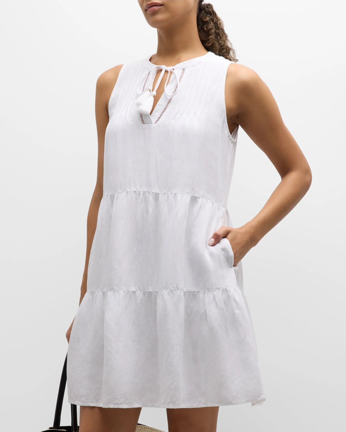 

Многоярусное мини-платье без рукавов St Lucia Tommy Bahama, цвет White
