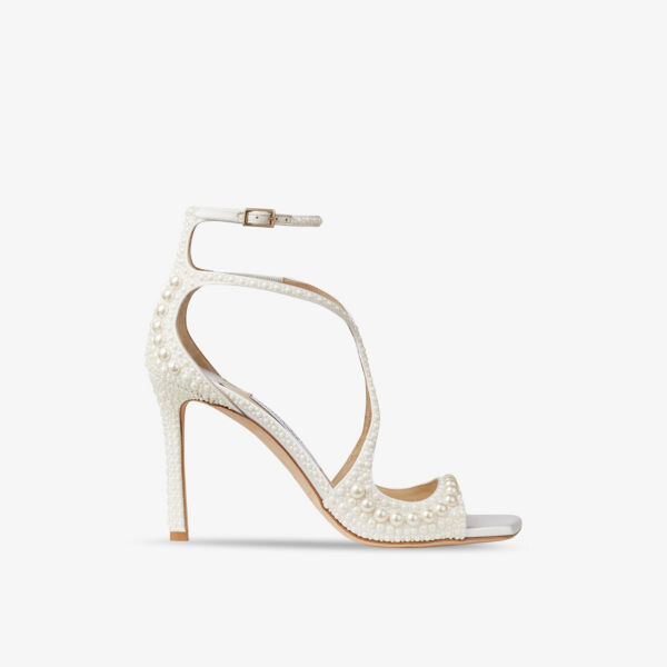 

Атласные босоножки azia 95 на каблуке Jimmy Choo, белый