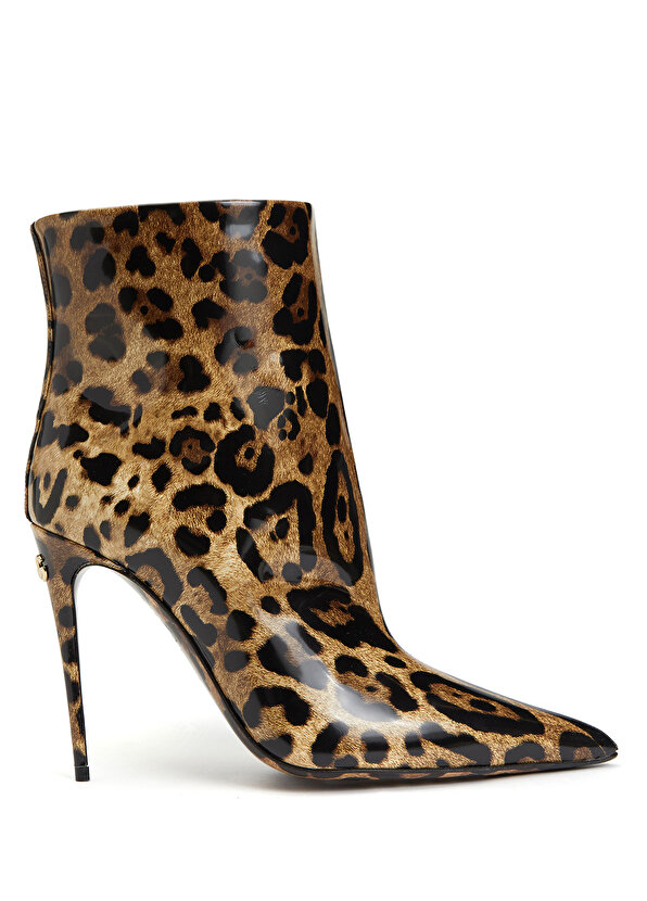 Женские кожаные ботинки с леопардовым узором Dolce&Gabbana