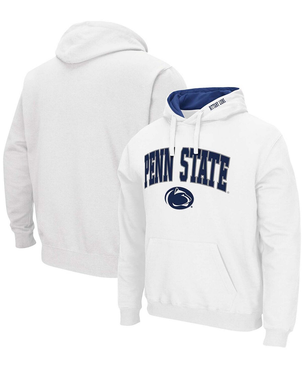 

Мужской белый пуловер с капюшоном Penn State Nittany Lions Arch и Logo 3.0 Colosseum