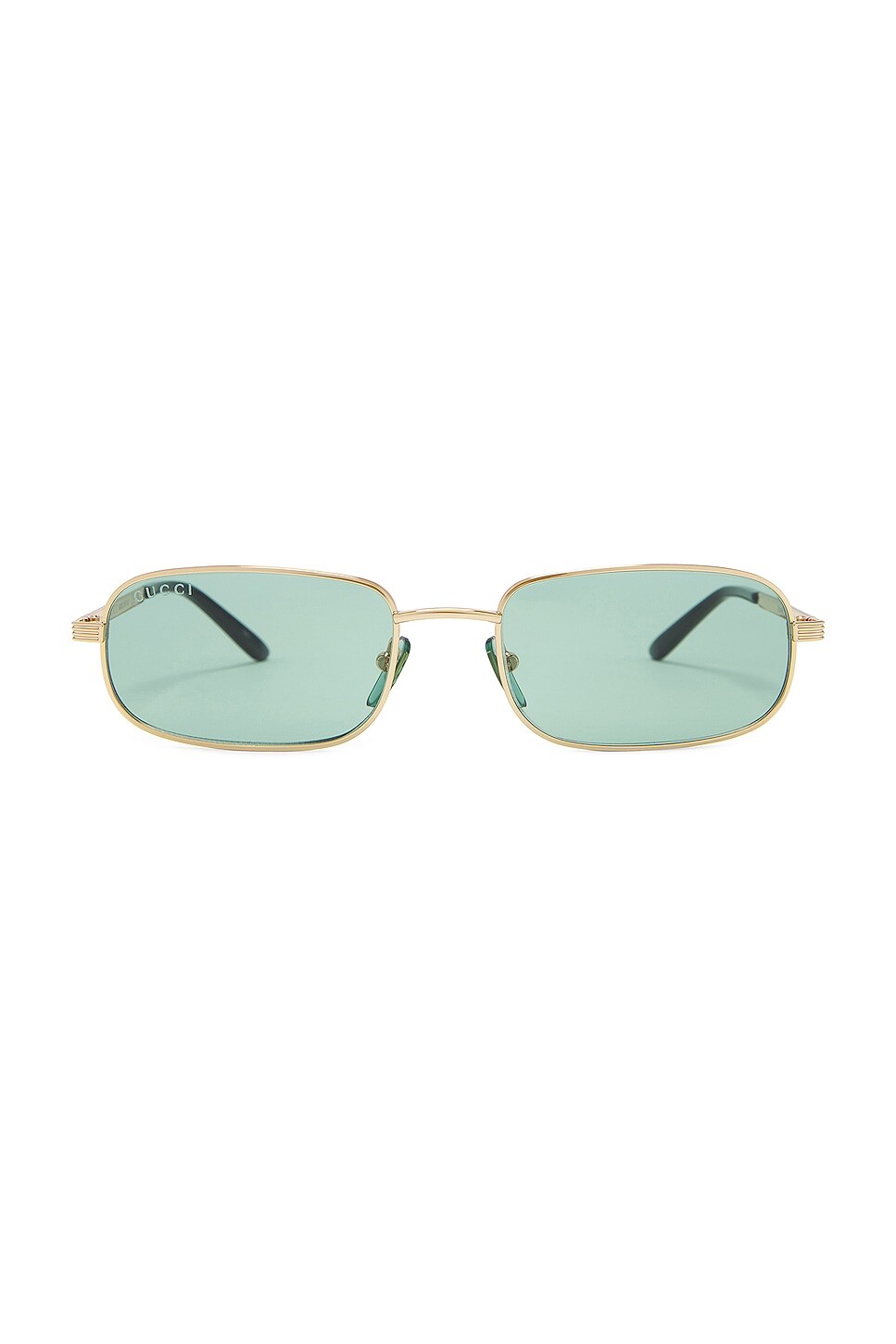 

Солнцезащитные очки Gucci Rectangular, цвет Gold & Green