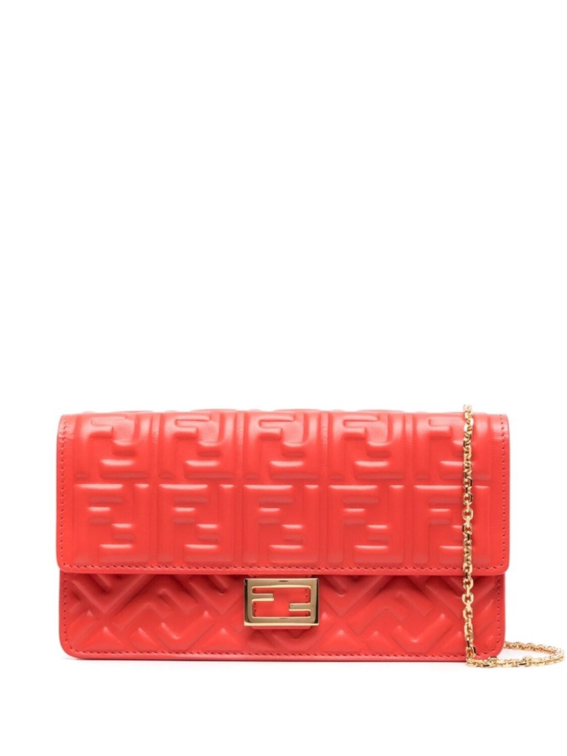 

FENDI клатч Baguette с тисненым логотипом FF, оранжевый