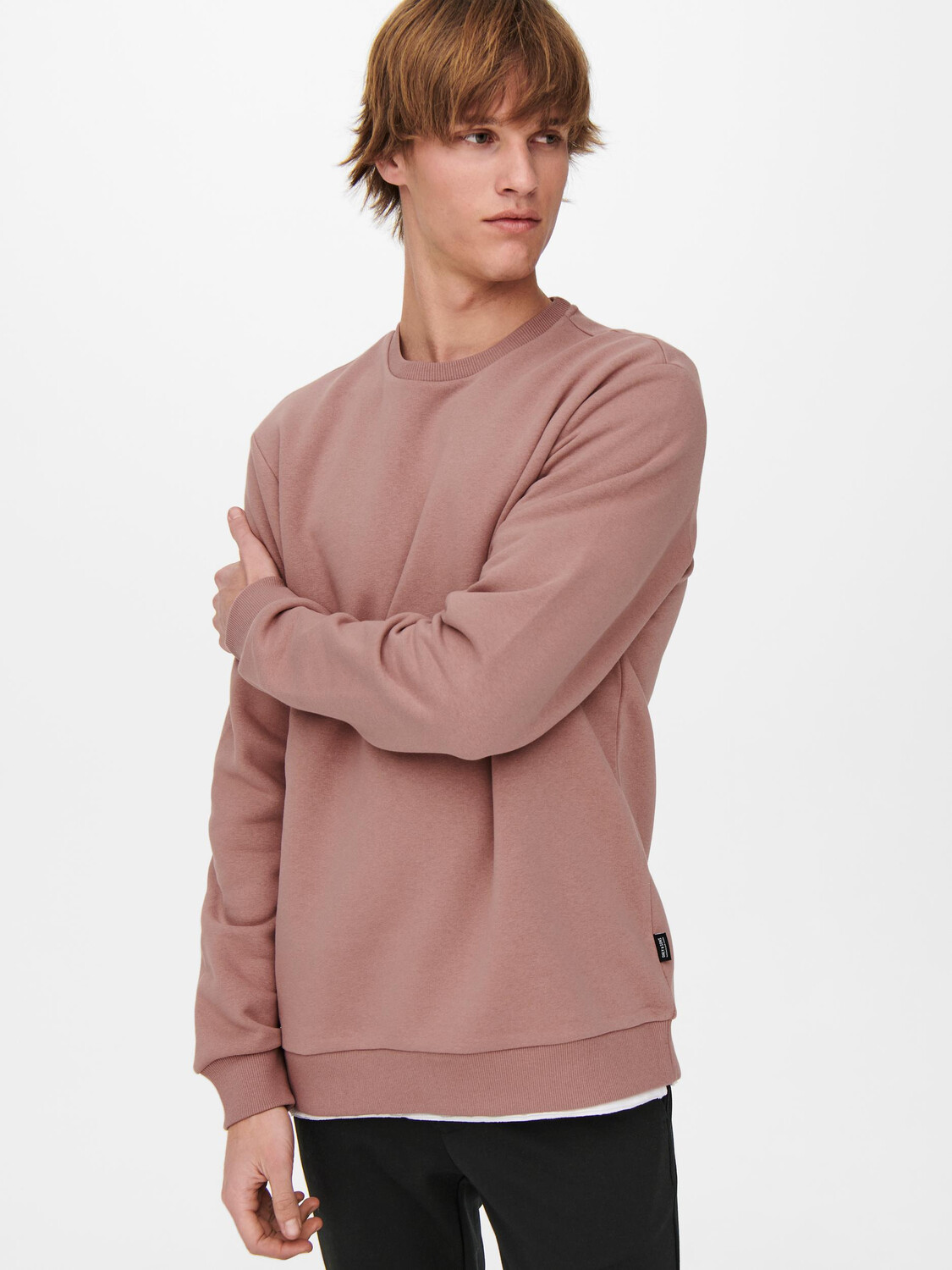 

Толстовка ONLY Basic Langarm Pullover ohne Kapuze ONSCERES, терракота
