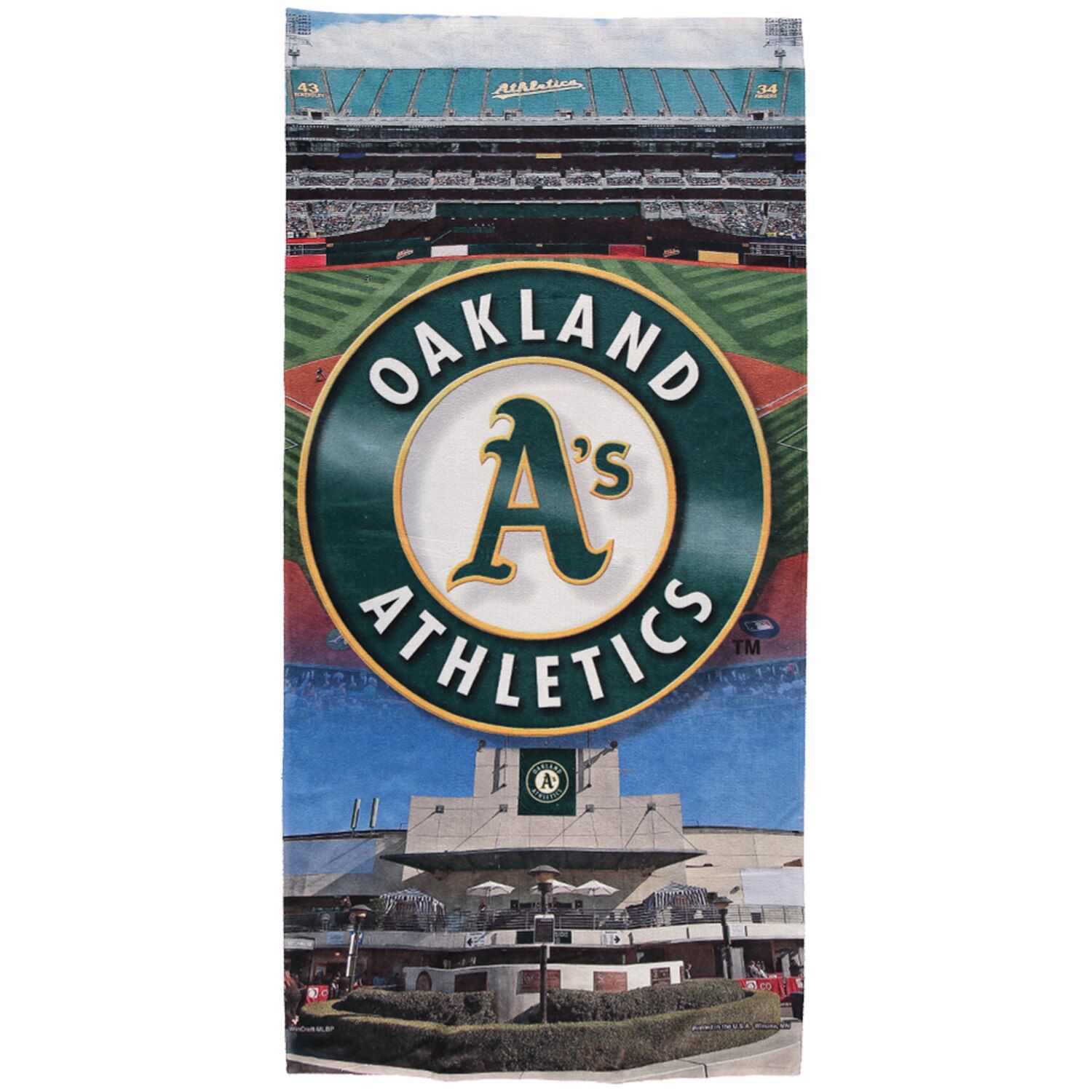 Пляжное полотенце WinCraft Oakland Athletics 30 x 60 дюймов Ballpark Spectra