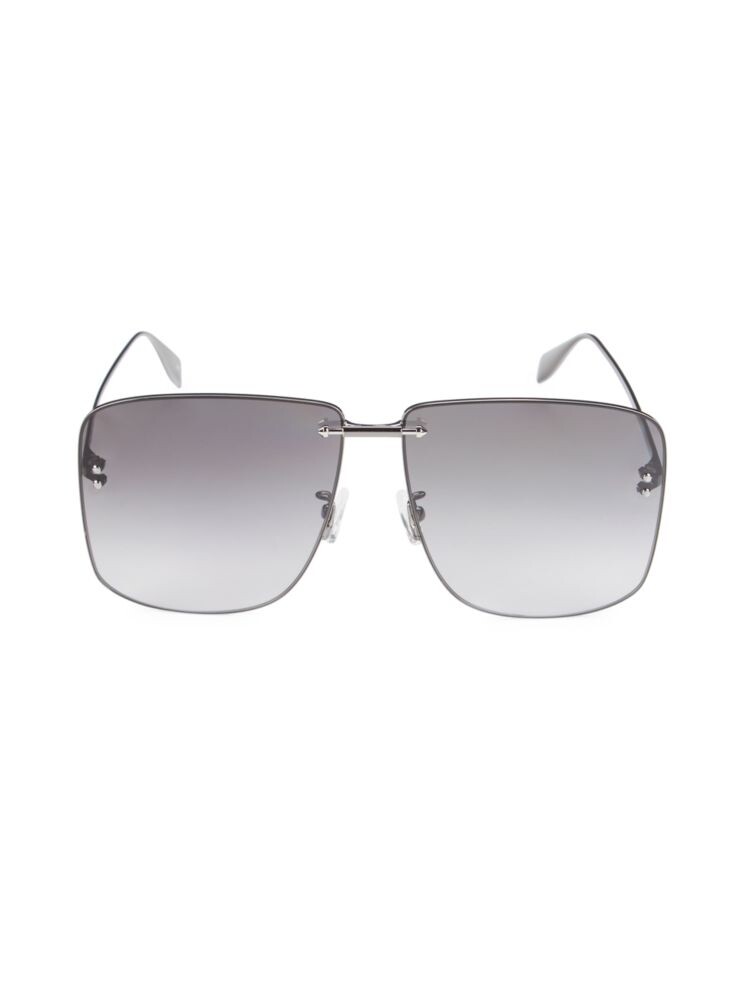 

Квадратные солнцезащитные очки 64 мм Alexander Mcqueen, цвет Ruthenium