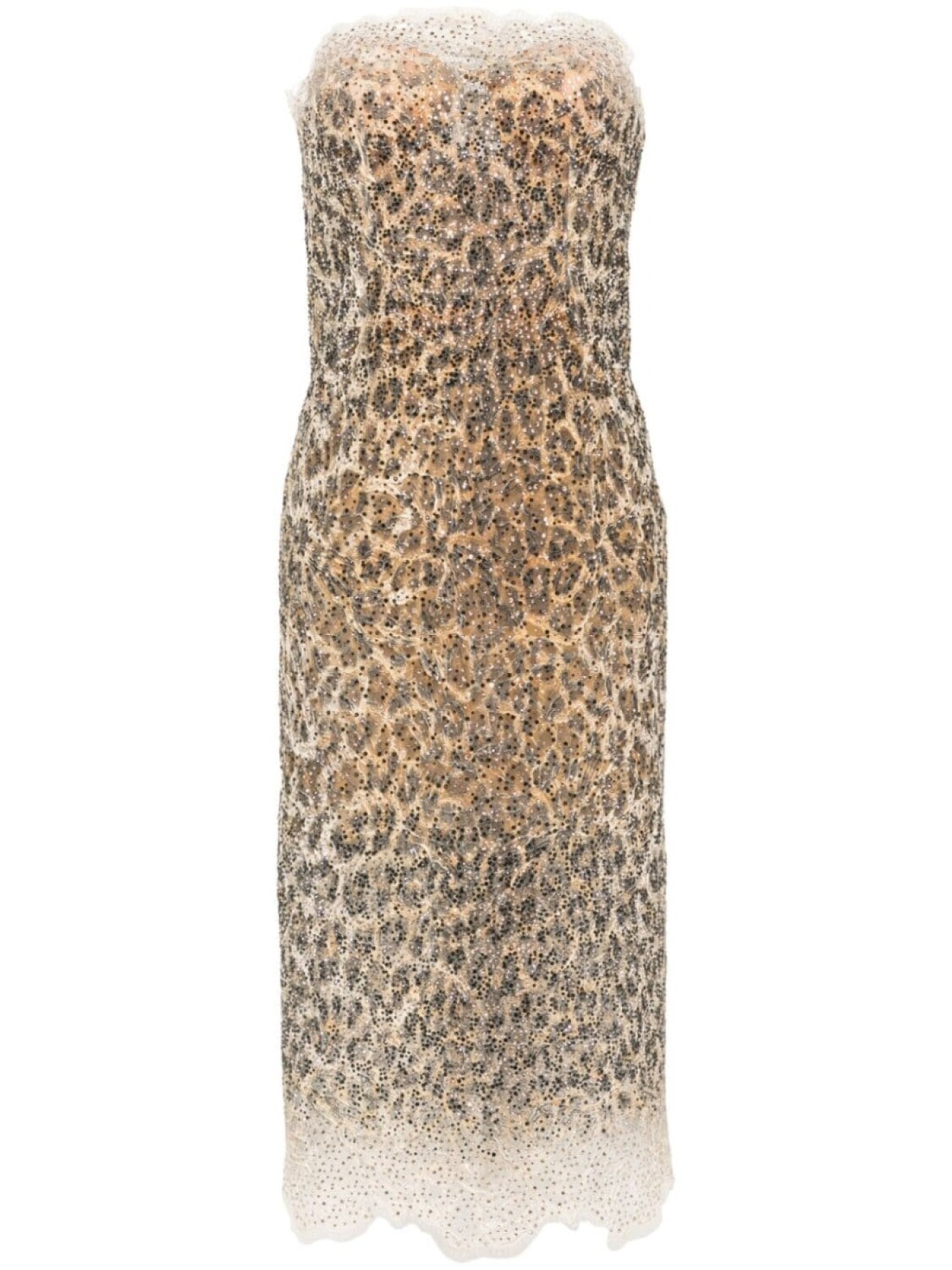 

Ermanno Scervino платье миди с кристаллами, золотистый
