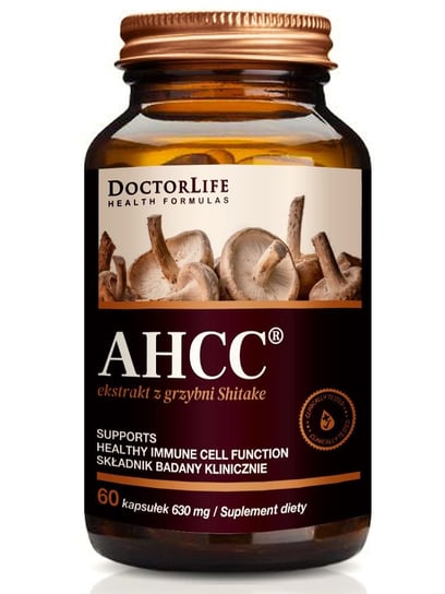 Doctor Life, AHCC 630 мг экстракт мицелия шиитаке, пищевая добавка, 60 капсул