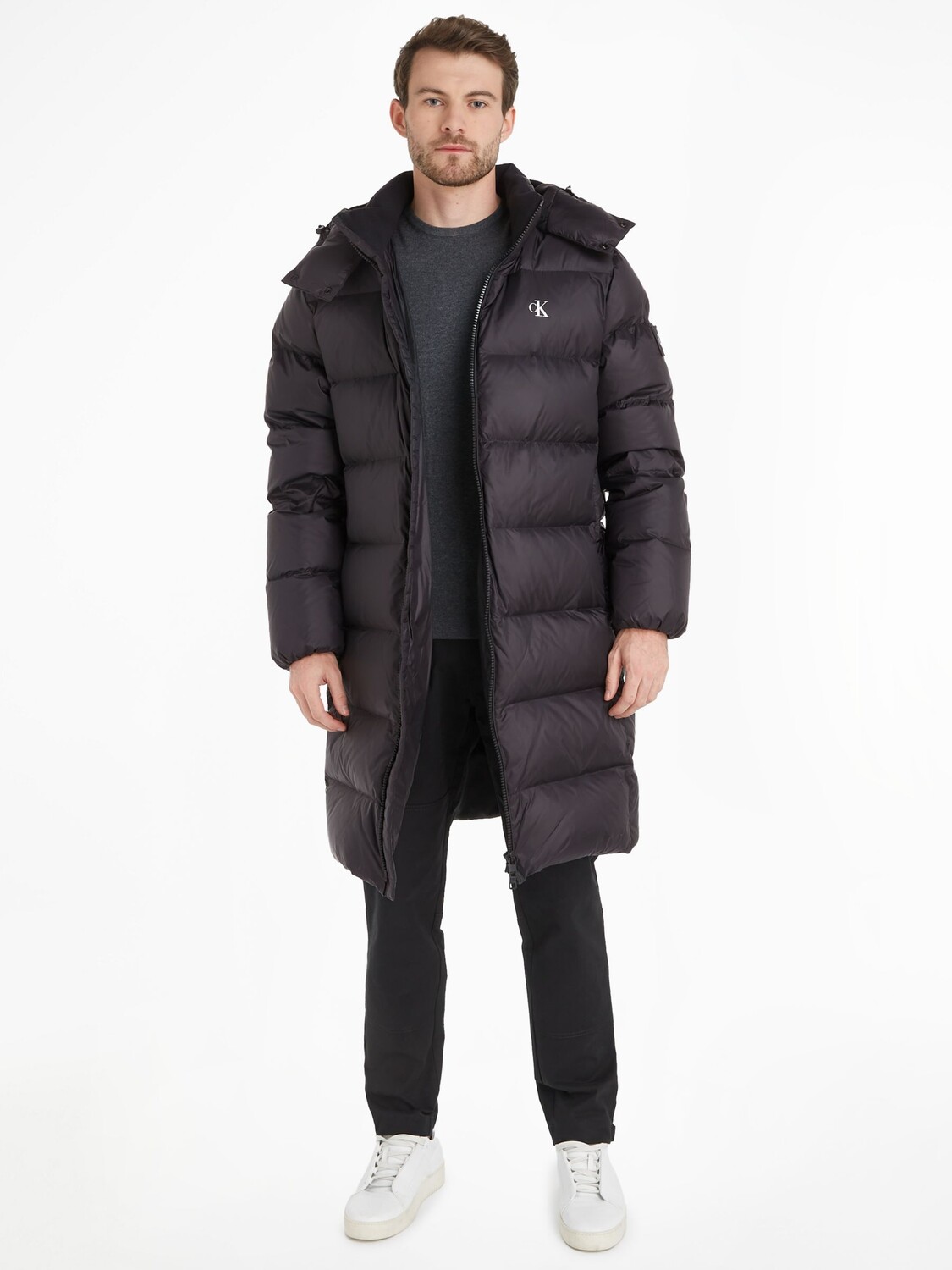 

Удлиненная пуховая куртка Jeans Essentials Calvin Klein, черный