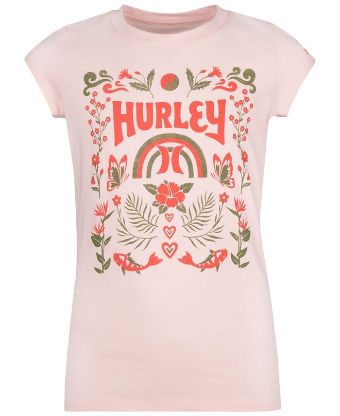 

Футболка с короткими рукавами Big Girls Natural World Hurley, розовый