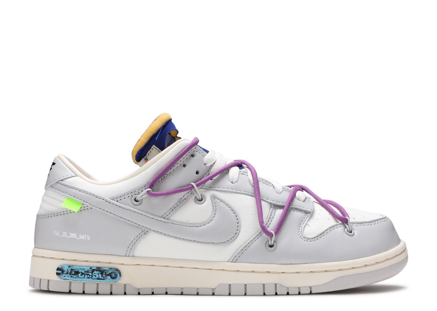 

Кроссовки Nike Off-White X Dunk Low 'Lot 48 Of 50', белый