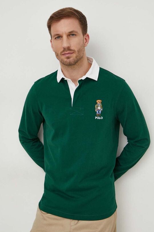 

Хлопковый топ с длинными рукавами Polo Ralph Lauren, зеленый