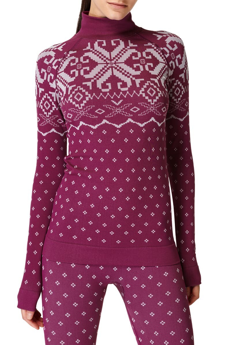 

Жаккардовый топ базового слоя Fair Isle SWEATY BETTY