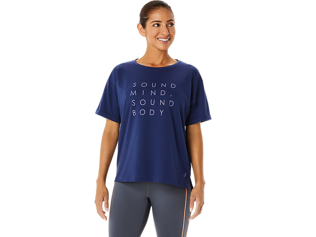 

Футболка Asics WOMEN TRAINING CORE RELAXED GRAPHIC TEE, синий