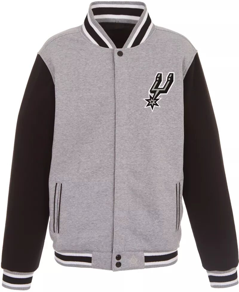 Серая двусторонняя флисовая куртка Jh Design San Antonio Spurs фото