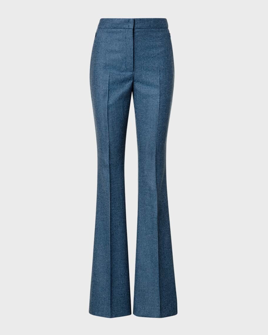 

Брюки-брюки Farida в полоску из шерсти Bootcut Akris, Серый