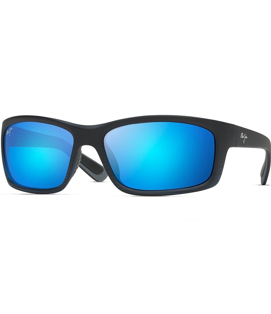 Солнцезащитные очки Maui Jim Kanaio Coast PolarizedPlus2 с запахом, 61 мм, черный солнцезащитные очки kanaio coast maui jim цвет matte soft black white blue