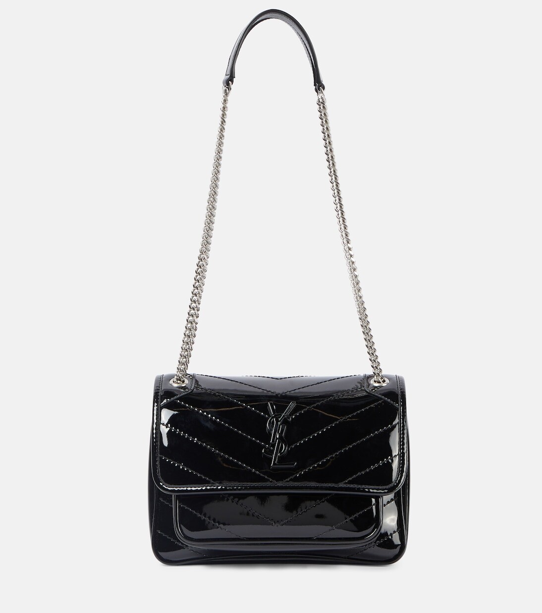 

Детская лакированная сумка niki на плечо Saint Laurent, черный