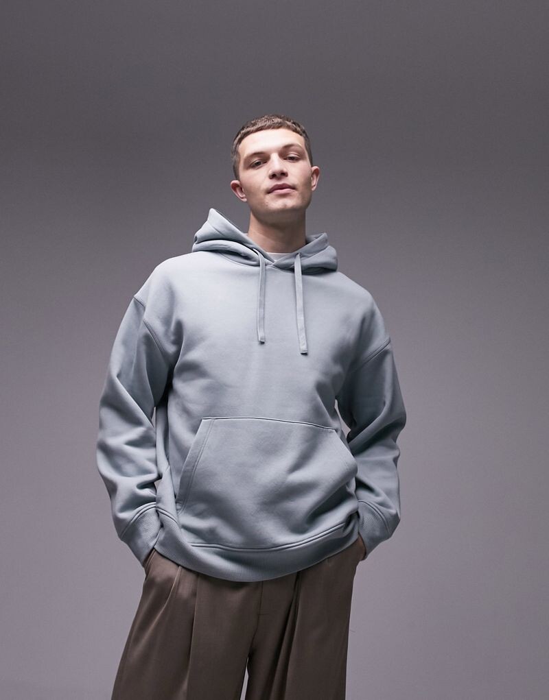 

Толстовка оверсайз шалфейного цвета Topman
