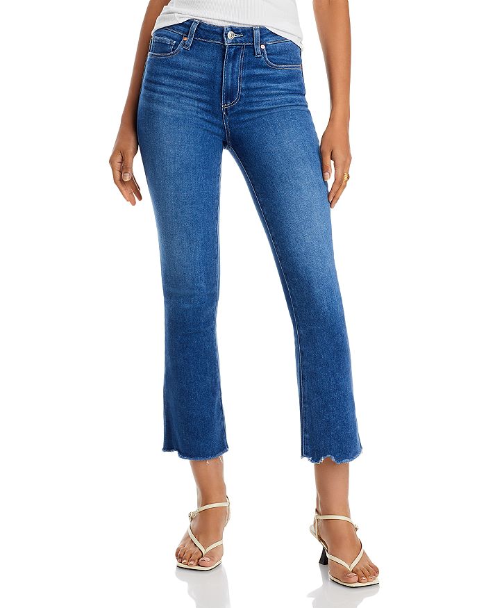 Укороченные расклешенные джинсы Colette с высокой посадкой PAIGE джинсы paige laurel canyon расклешенные с высокой посадкой синий