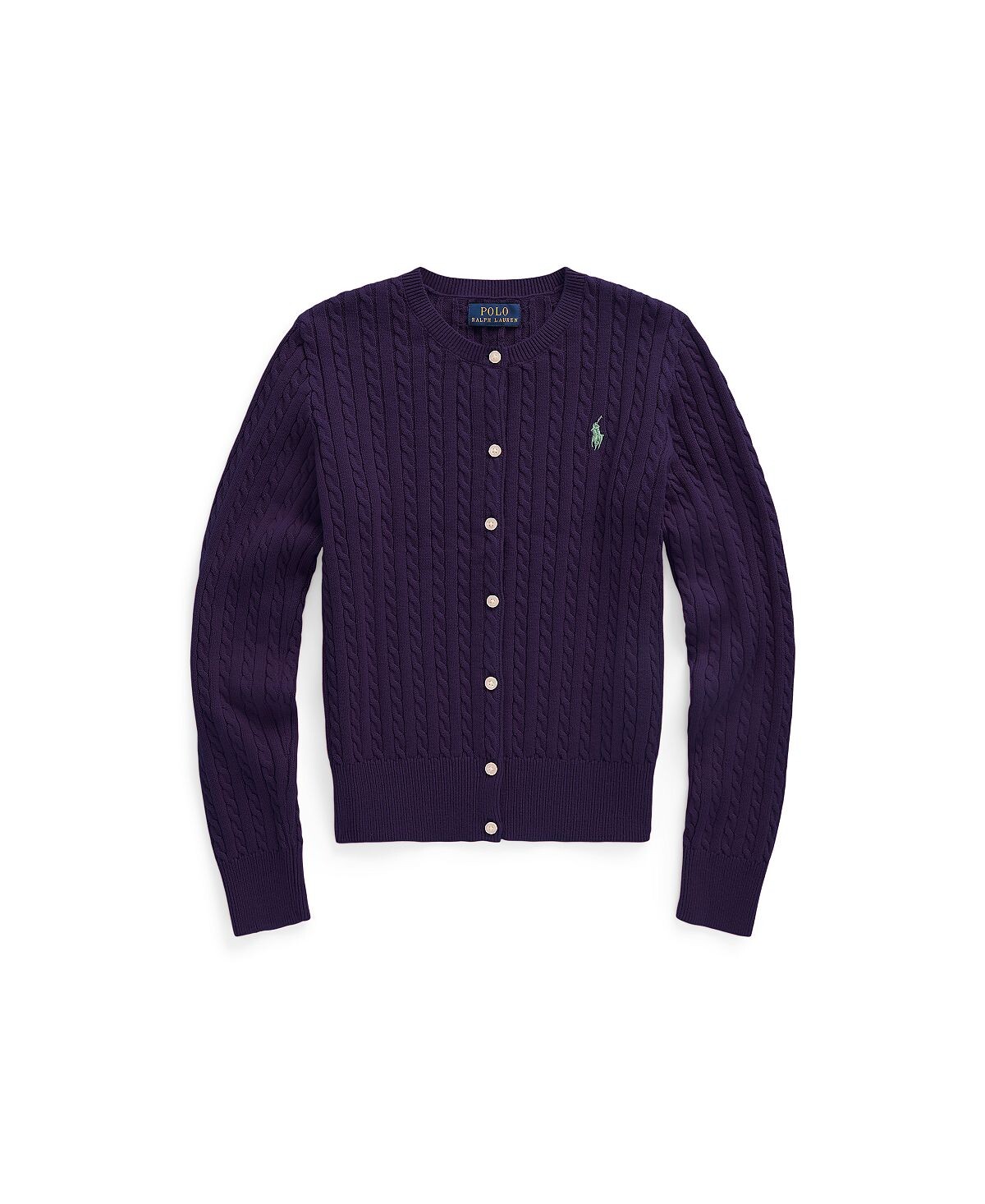 

Хлопковый кардиган с мини-косами для больших девочек Polo Ralph Lauren