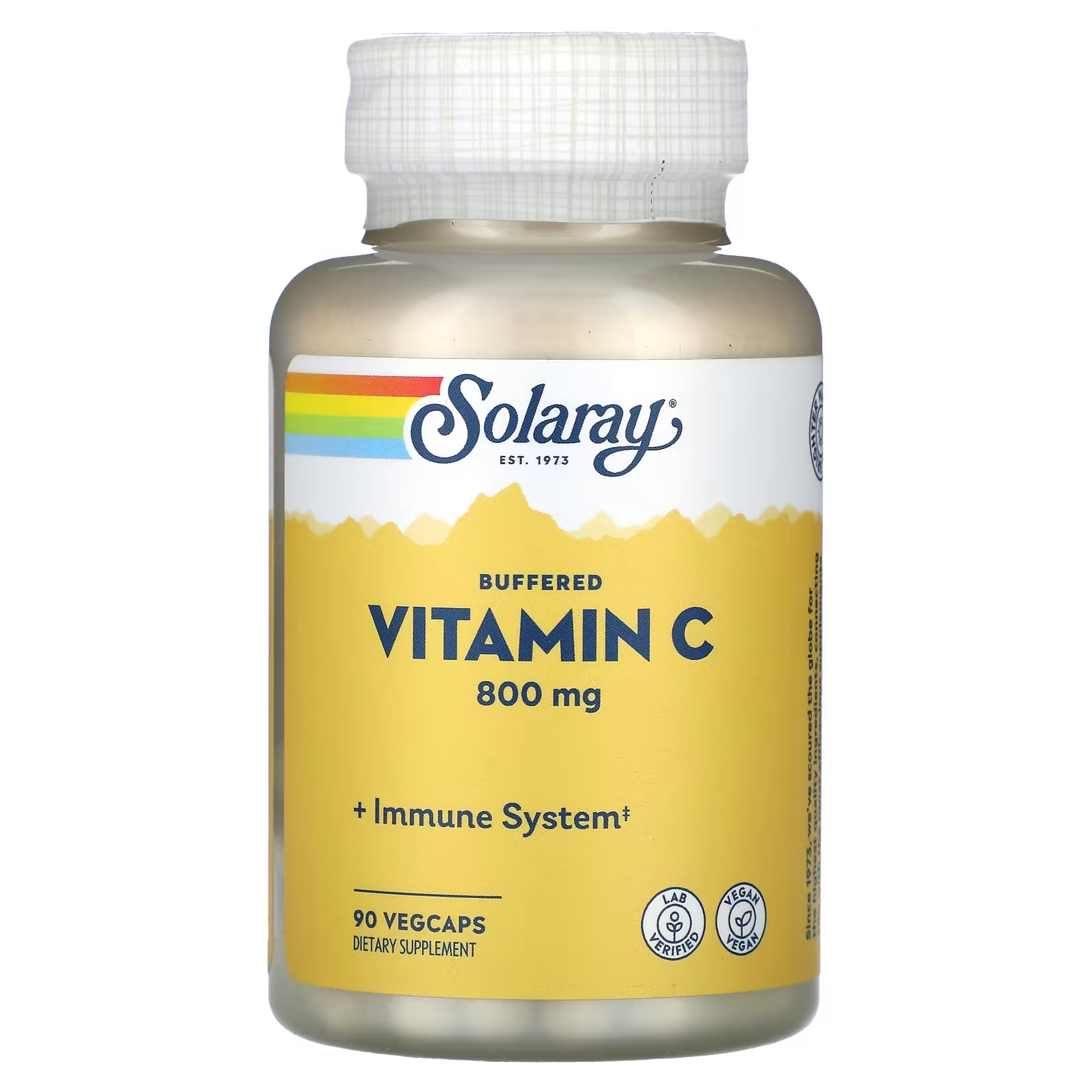 Буферизованный витамин С 800 мг 90 растительных капсул Solaray solaray буферизованный витамин c 500 мг 100 растительных капсул