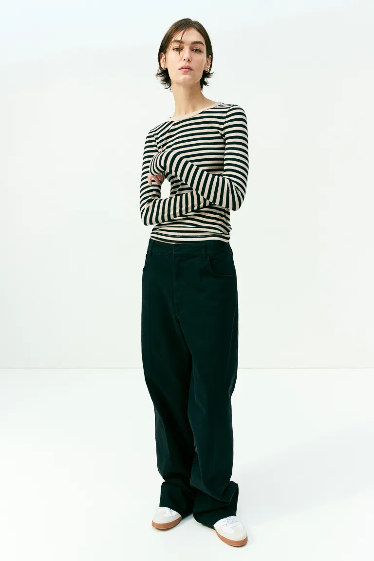 

Блузка в рубчик H&M, бежевый